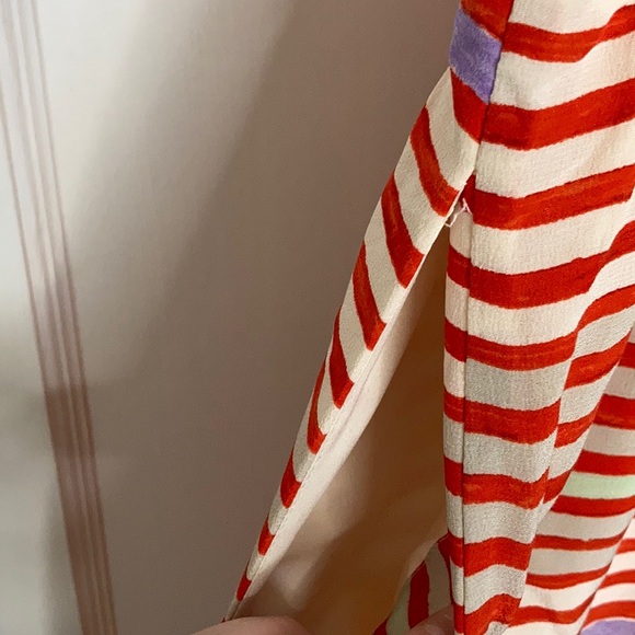 Madewell Striped Red and Cream Silk Dress - Picture 10 of 14